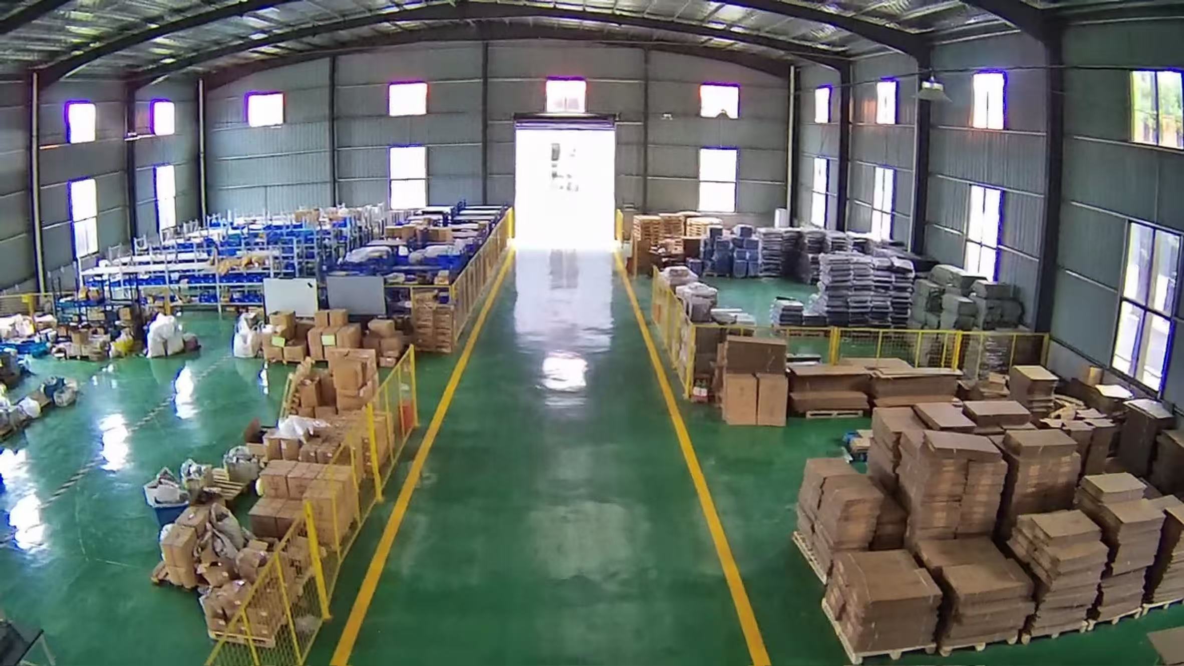 Wide panorama of WINCHI factory workshop and warehouse